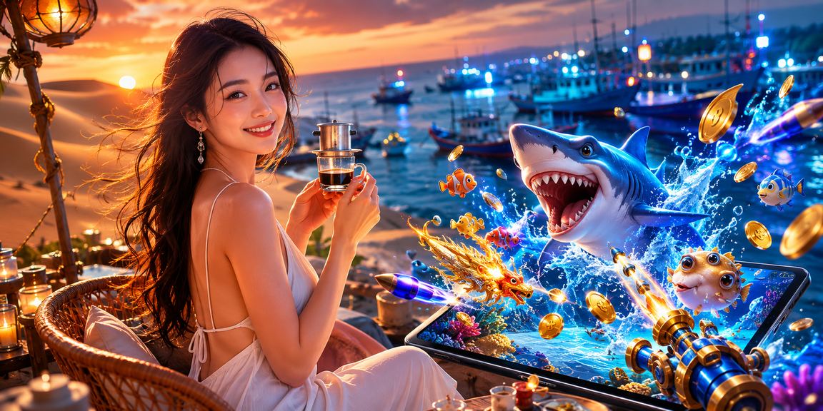 Trò chơi bắn cá kết hợp cà phê đặc trưng Mũi Né
